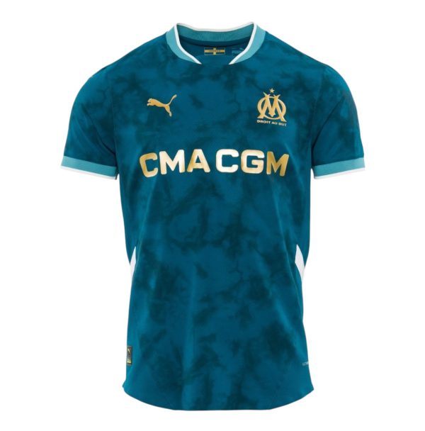 Conjunto Olympique Marsella 24/25 2ª equipación talla niño