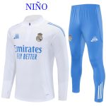 Chándal Real Madrid Blanco y Azul 25/26 para niño